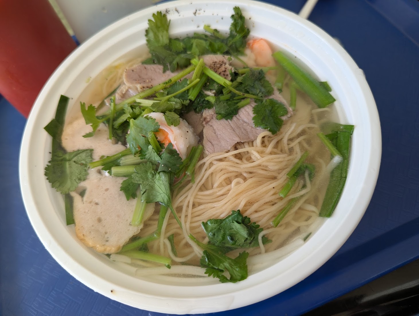 A bowl of Vietnamese noodle soup